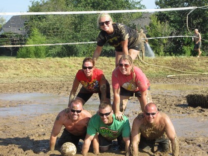 Participants Form a Human Pyramid