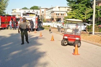 Police Demonstrate Diving Between Cones