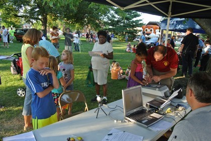 Children Get Their Fingerprints Taken