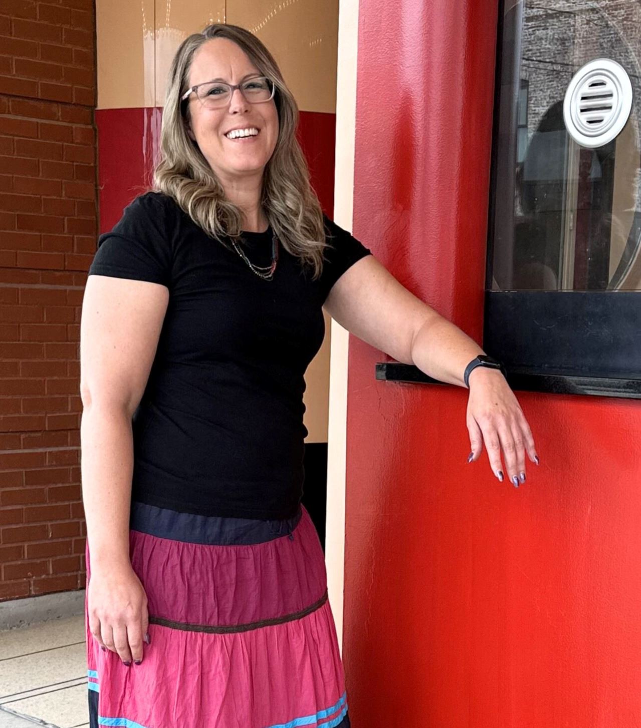 Amanda Prior-Walton outside the Wildey Theatre